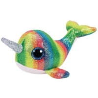 TY Beanie Boos NORI the Narwhal with Glitter Eyes 6" Plush Stuffed Animal