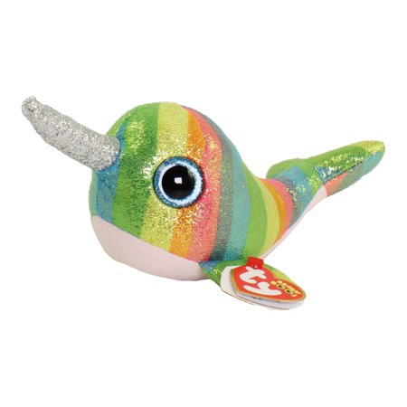 TY Beanie Boos NORI the Narwhal with Glitter Eyes 6" Plush Stuffed Animal