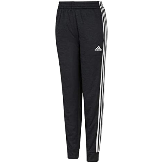 adidas Boy's Fleece Tech Jogger Pants Black Heather White