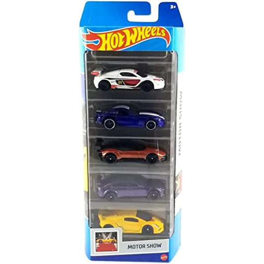Hot Wheels Motor Show 5 Pack Luxury and Exotic 1:64 Scale Diecast Vehicles