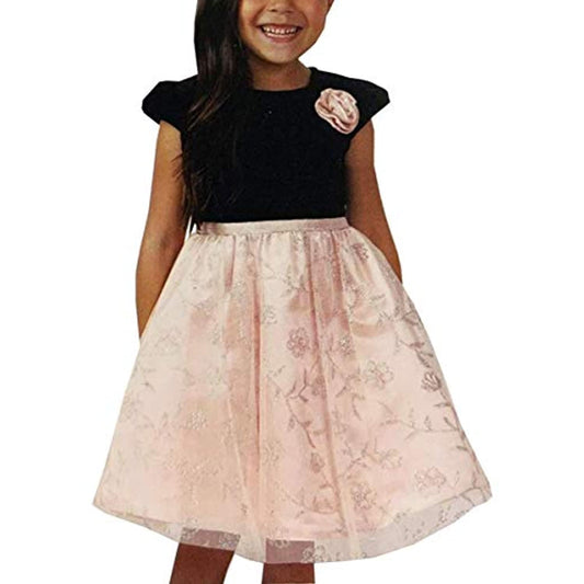 Jona Michelle Toddler Girl's Velvet and Tulle Special Occasion Dress Black Blush 2T