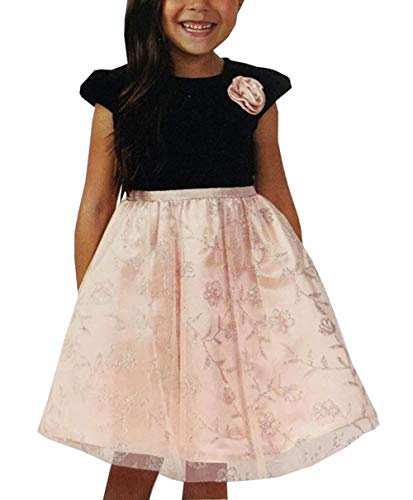 Jona Michelle Girl's Velvet and Tulle Special Occasion Dress Black Blush 8 10 12