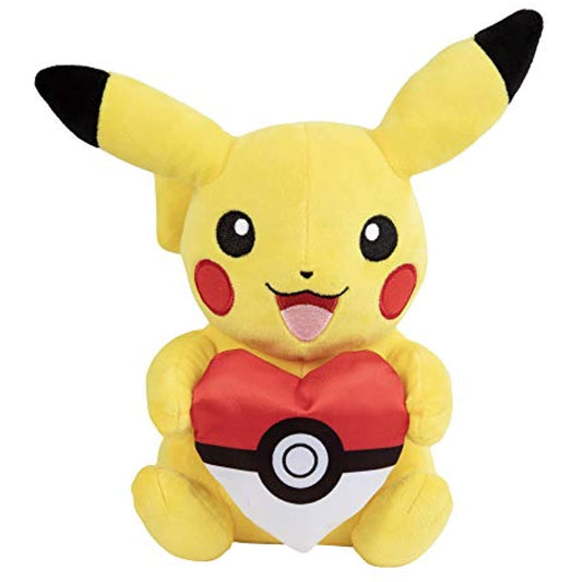 Pokémon Pikachu 8" Plush Stuffed Animal with Heart Poke Ball