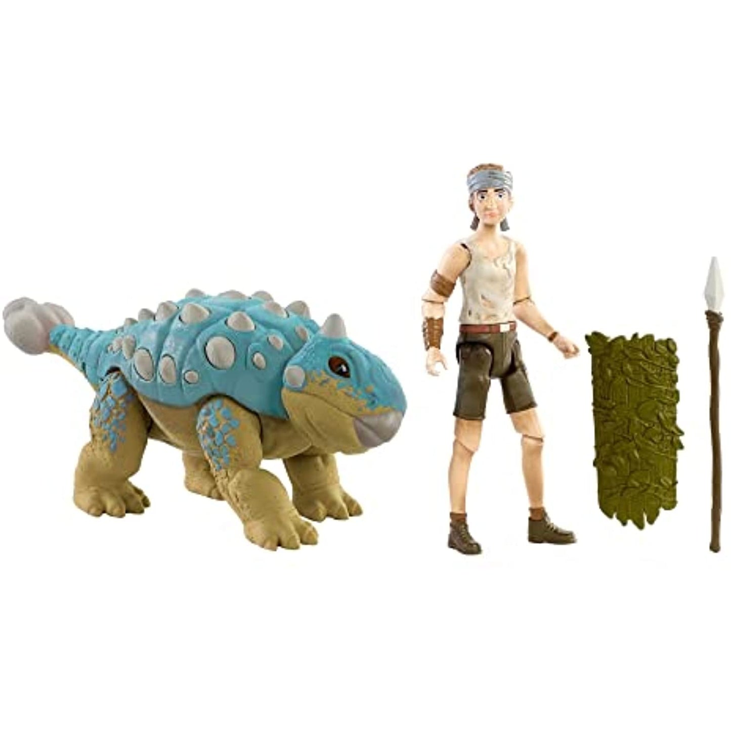 Jurassic World Human & Dino Pack Ben & Ankylosaurus Bumpy Action Figures