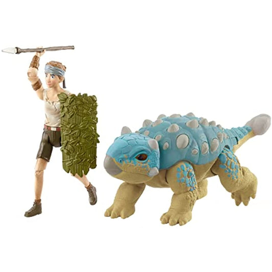 Jurassic World Human & Dino Pack Ben & Ankylosaurus Bumpy Action Figures