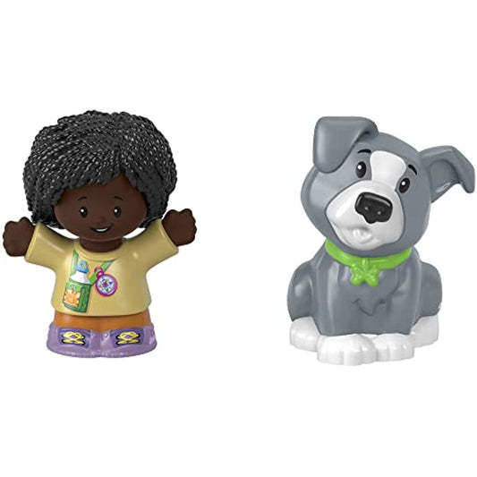 Fisher-Price Little People Hiker and Gray Dog Figures Play Toy Set
