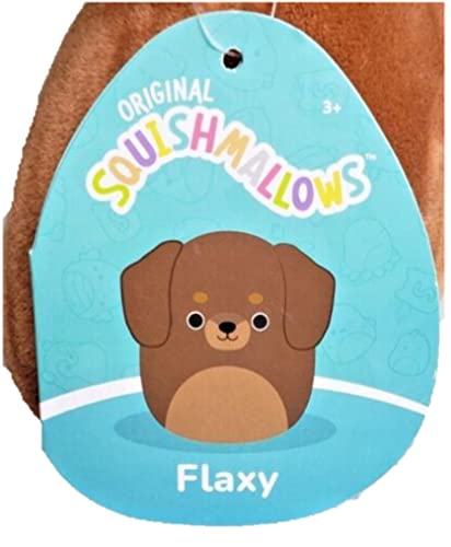 Squishmallows Official Kellytoy 5 Inch Soft Plush Squishy Toy Animals (Flaxy The Dog Dachshund)