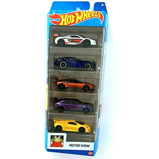 Hot Wheels Motor Show 5 Pack Luxury and Exotic 1:64 Scale Diecast Vehicles