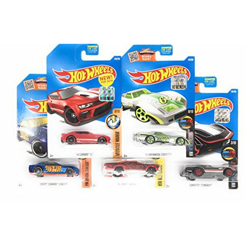 Hot Wheels Muscle Car Madness 5 Pack Random Diecast Bundle Set