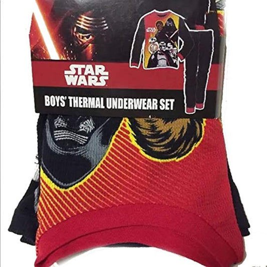 Star Wars Boys' Thermal Underwear Pajama Set PJs 6 Black