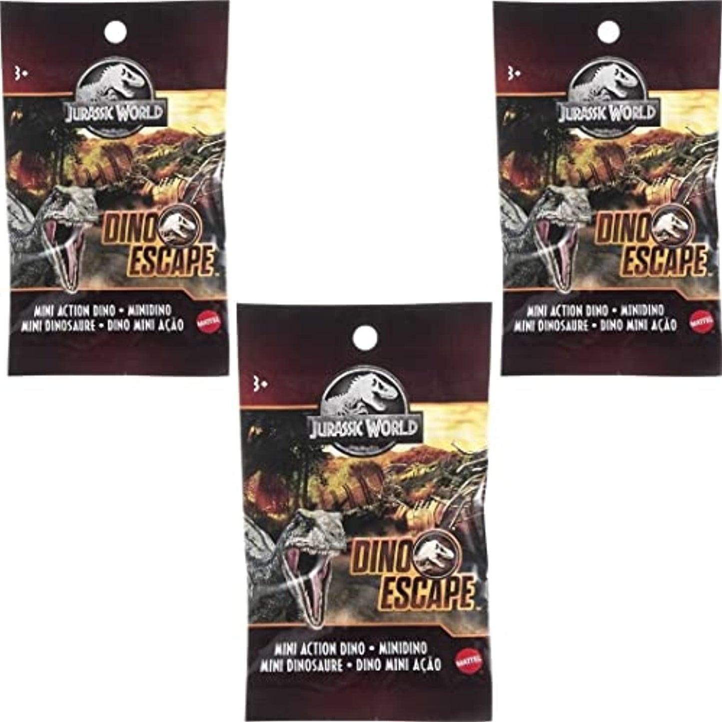 Jurassic World Dino Escape Mini Dinosaur Action Figures 3 Pack