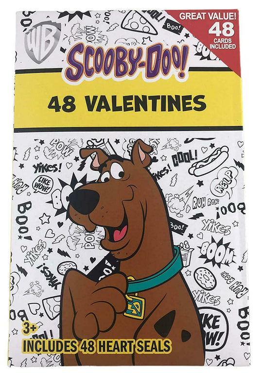 Scooby Doo Valentines Day Classroom Exchange Cards 48 with 48 Heart Seals