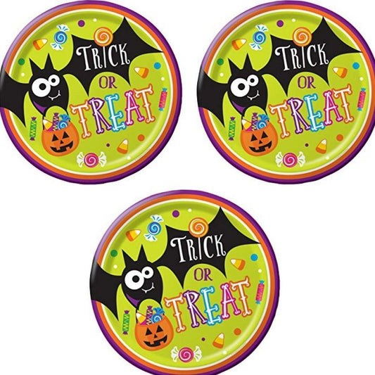 Gone Batty Trick or Treat 9" Dinner Lunch Plates Halloween Party Supplies 24