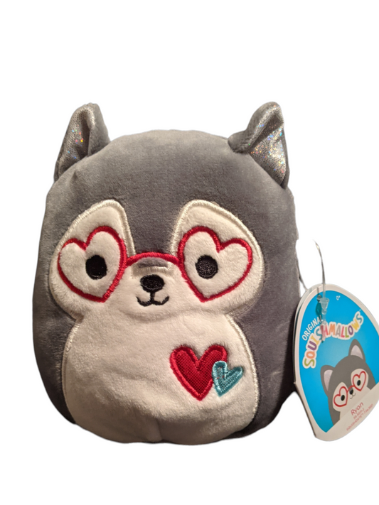 Squishmallows Ryan the Husky with Glasses 5" Valentine's Squad Plush Stuffed Animal