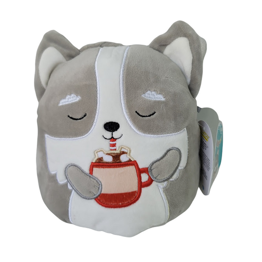 Squishmallows Casmir the Husky Dog with Hot Cocoa 7.5" Plush Stuffed Animal