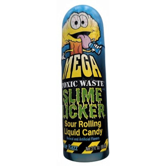 Mega Toxic Waste Slime Licker Sour Rolling Liquid Candy Blue Razz Flavo 3 Fl Oz