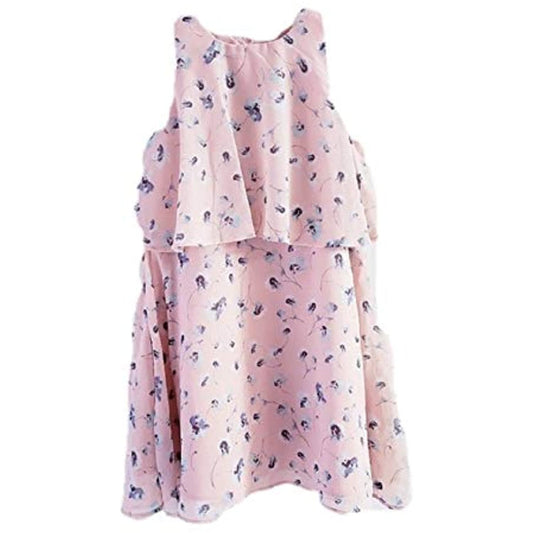 BCBGirls Rose Petal Pink Chiffon Lined Girls Summer Dress 14