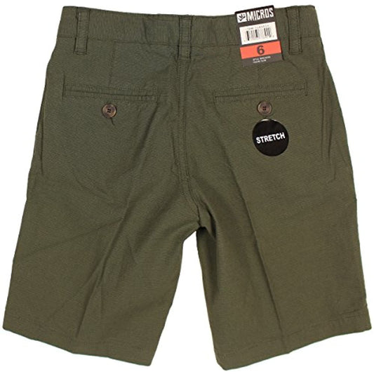 Micros Boy's Stretch Cotton Play Shorts 6 Olive