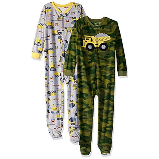 Carter's Baby Boys' 2-Pack Fleece Pajamas PJs 6M Camo Trucks