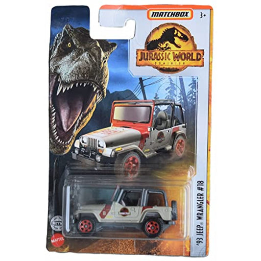 Matchbox Jurassic Park '93 Jeep Wrangler Jurassic World Dominion Diecast Car
