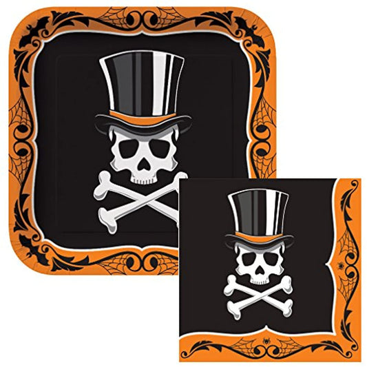 Top Hat Terror Lunch Plates & Napkins Party Kit Serves 8