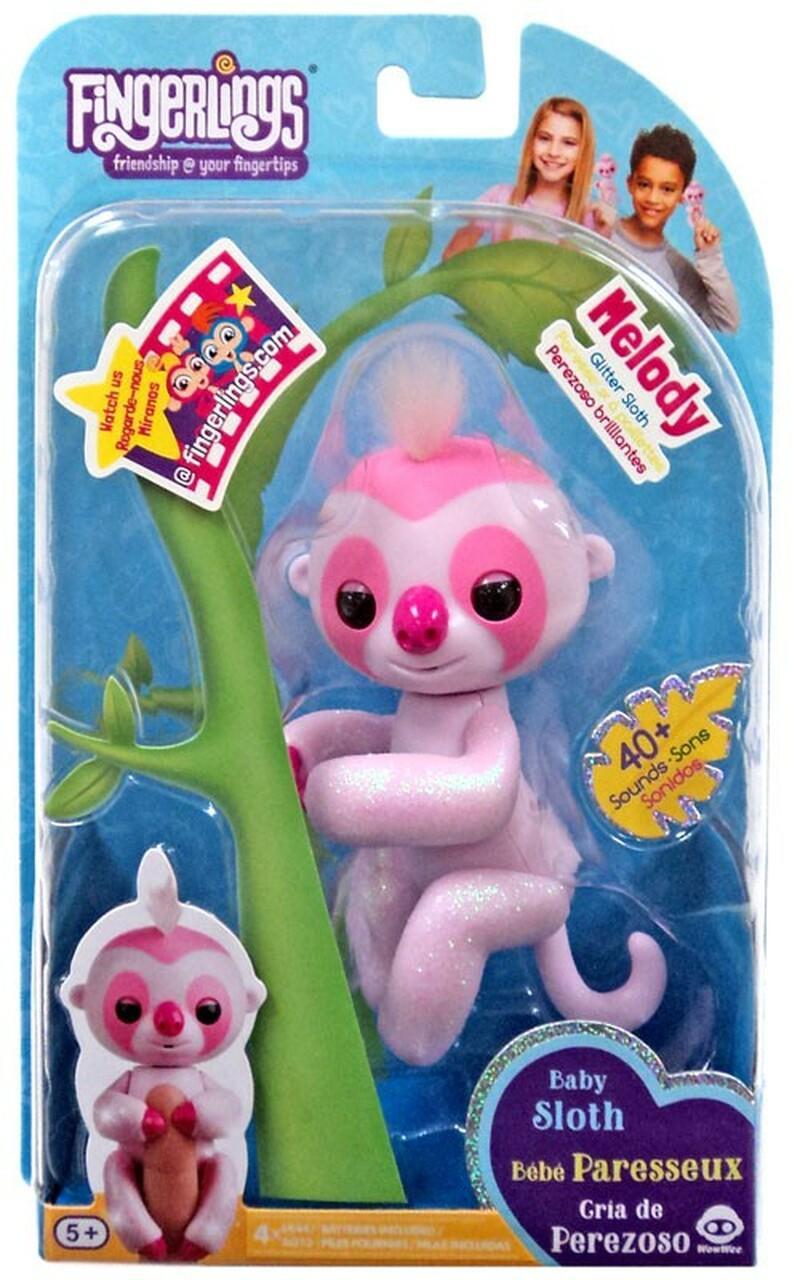 Fingerlings Melody Glitter Sloth Interactive Toy Figure *Scratch & Dent*